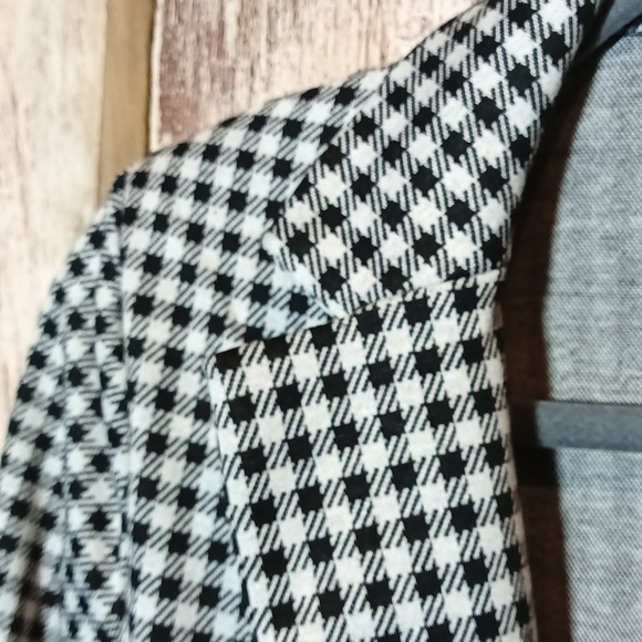 New Philosophy blazer houndstooth plaid 3/4 sleeves notched collar pockets XS - Picture 4 of 8